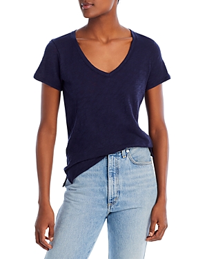 Atm Anthony Thomas Melillo Schoolboy V-neck Tee In Midnight