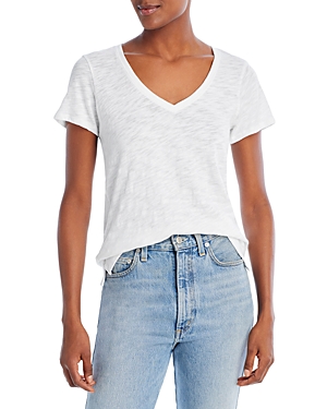 Atm Anthony Thomas Melillo Vintage Cotton Jersey V Neck Tee In White