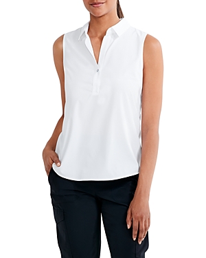 Nic + Zoe Nz Active Tech Stretch Collar Tank In Paper White