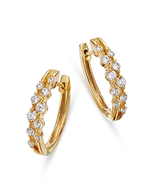 Bloomingdale's Diamond Double Row Small Hoop Earrings in 14K Yellow Gold, 0.50 ct. t.w. - 100% Exclu