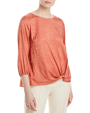 Status By Chenault Twist Front Jacquard Top In Paprika