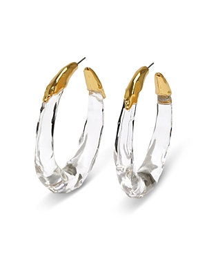 Alexis Bittar Molten Hoop Earrings In Gold/clear