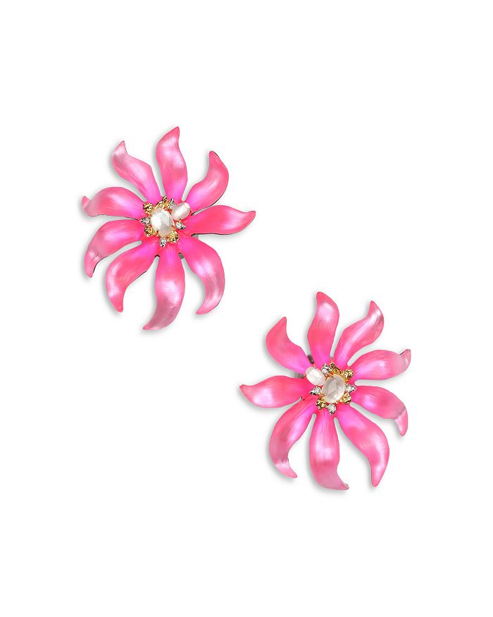 Alexis Bittar Gem Mounted Lucite Flower Pins, 4 For Sale at 1stDibs