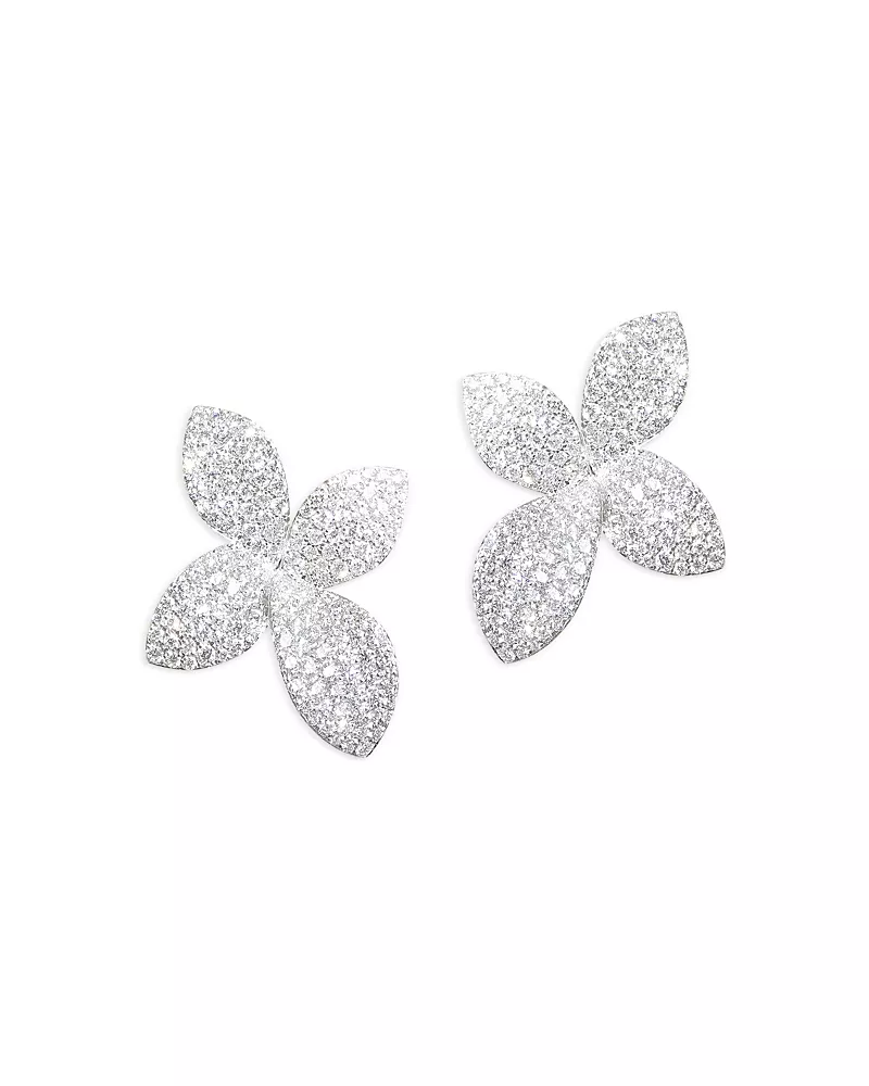 Pasquale Bruni 18k White Gold Giardini Segreti Small Flower Diamond Earrings