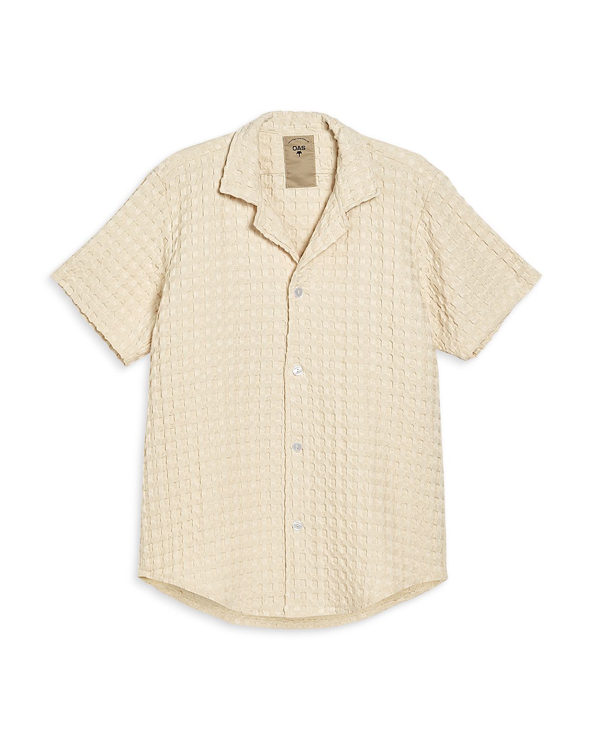 Oas Cuba Cotton Waffle Regular Fit Button Down Camp Shirt