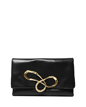 Shop Alexis Bittar Pave Pillow Small Leather Clutch Purse In Black/gold
