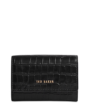 Ted Baker Sten Mini Embossed Leather Clutch In Black