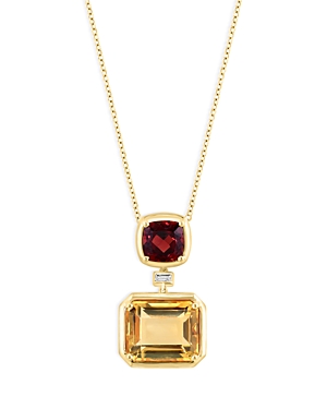 Bloomingdale's Citrine, Garnet & Diamond Accent Pendant Necklace in 14K Yellow Gold, 16-18 - 100% Ex