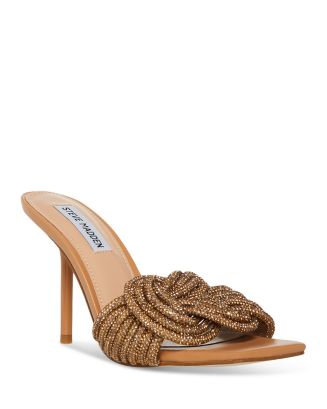 STEVE MADDEN Women's Applaud Embellished Open Toe High Heel