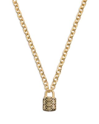 COACH - Logo Padlock Chain Necklace, 17"