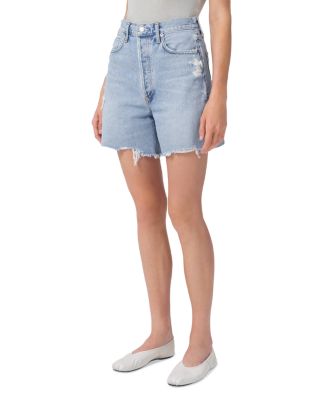 Agolde Stella High rise Distressed Cut off Jean Shorts In Light