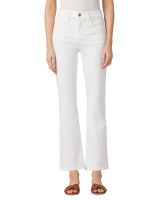 The Callie High Rise Cropped Flare Jeans in White