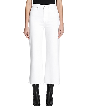 7 For All Mankind Wide-leg Cropped Comfort Stretch Jeans In Soleil