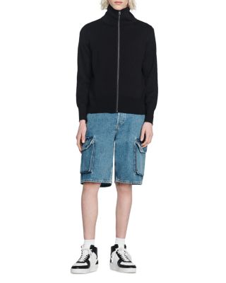 Zip Front Wool Cardigan