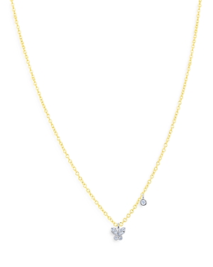 Meira T 14k White & Yellow Gold Diamond Mini Butterfly & Disc Pendant Necklace In White/yellow