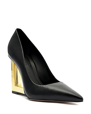 Shop Schutz Women's Filipa Pointed Toe Casual Wedge Heel Pumps In Black