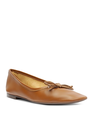 Shop Schutz Women's Arissa Slip On Square Toe Flats In New Wood