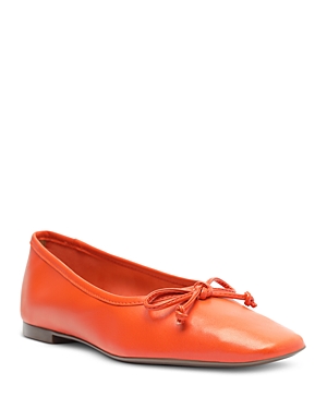 Shop Schutz Women's Arissa Slip On Square Toe Flats In Flame Orange