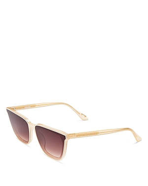 Krewe Bowery Cat Eye Sunglasses, 64mm In Tan/brown Gradient