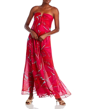 Cult Gaia Janelle Strapless Printed Gown