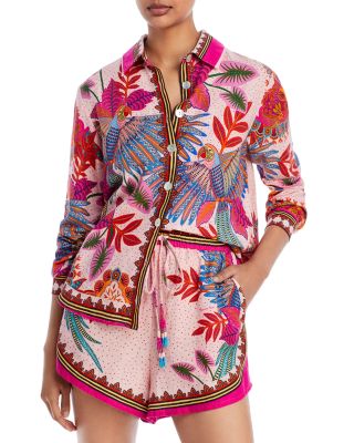 FARM Rio - Macaw Scarf Button Front Shirt