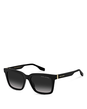 Marc Jacobs Marc Rectangular Sunglasses, 54mm In Black/black Gradient