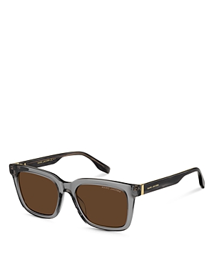 Marc Jacobs Marc Rectangular Sunglasses, 54mm In Gray/brown Solid