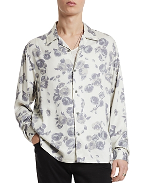 John Varvatos Charlie Button Front Floral Camp Shirt