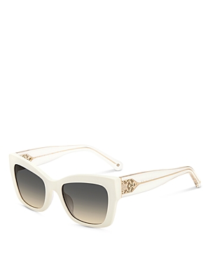 Shop Kate Spade New York Valeria Cat Eye Sunglasses, 53mm In White/gray Gradient