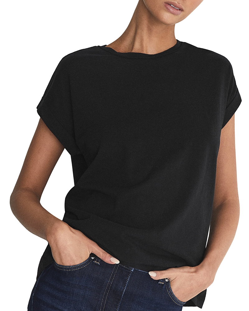 Reiss Womens Tereza Cotton-jersey Crew Neck T-shirt In Black