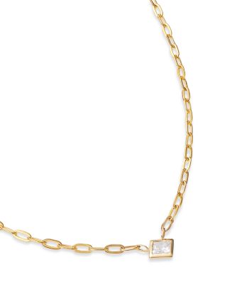 Diamond Princess Solitaire Pendant Necklace in 14K Yellow Gold, 0.25 tcw 