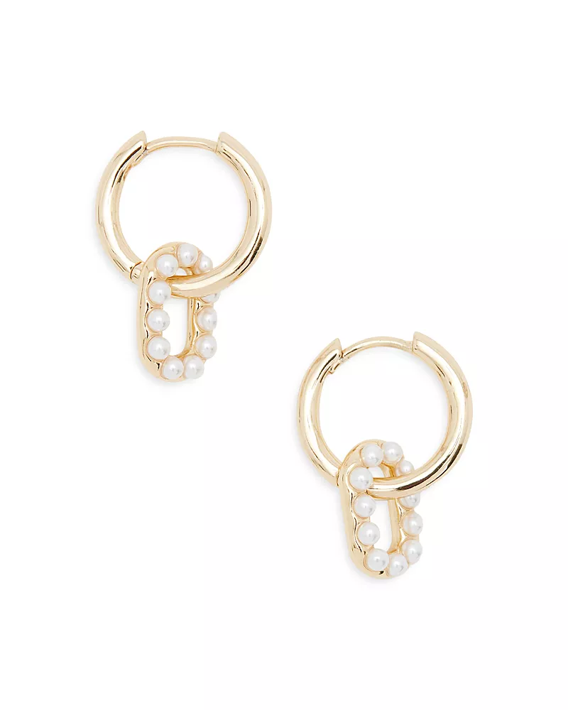 Allsaints Imitation Pearl Huggie Earrings
