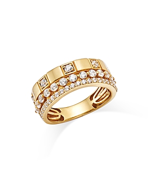 Bloomingdale's Diamond Stack Look Statement Ring In 14k Yellow Gold, 0.75 Ct. T.w. - 100% Exclusive In Gold/white