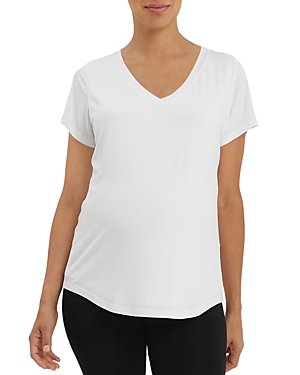 Nom Maternity V-neck Nursing Tee In White