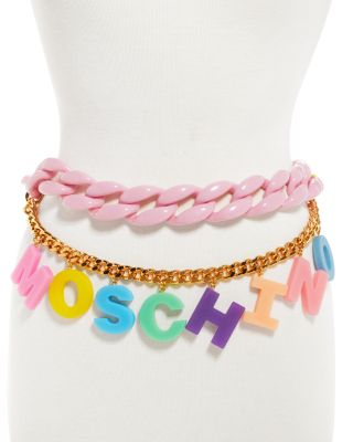 【関税＆送料込み】Moschino Bijoux Moschino Women's Bijoux Small Chain Link Logo Belt