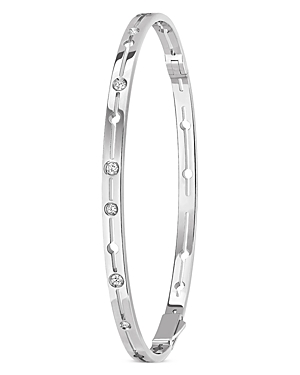 Shop Dinh Van 18k White Gold Pulse Diamond Bangle Bracelet