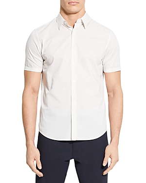 Theory Irving Striped Cotton-jacquard Shirt In Sdwh