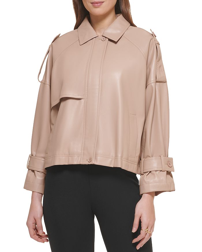 Dkny faux leather outlet jacket
