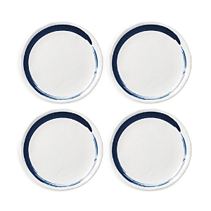 Lenox Lennox Blue Bay Melamine Dinner Plates, Set Of 4 In White/blue