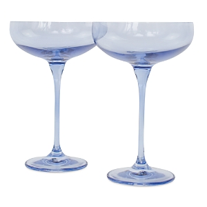 Estelle Colored Glass Champagne Coupes, Set of 2