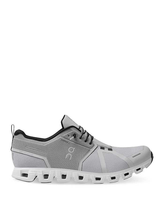 Shop On Men's Cloud 5 Waterproof Lace Up Running Sneakers In Glacier | White