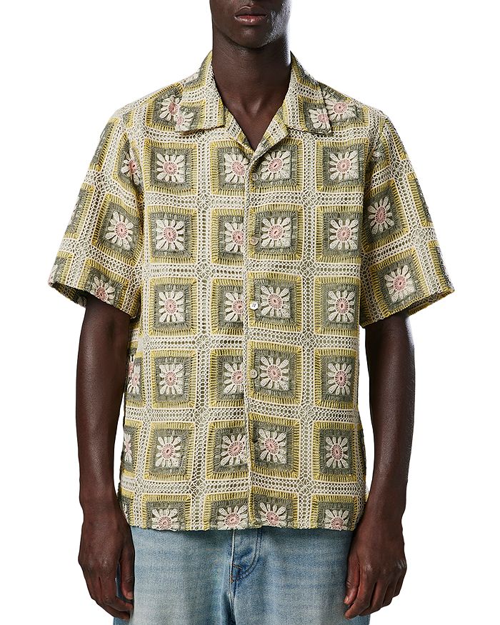 NN07 Julio Cotton Floral Crochet Shirt | Bloomingdale's