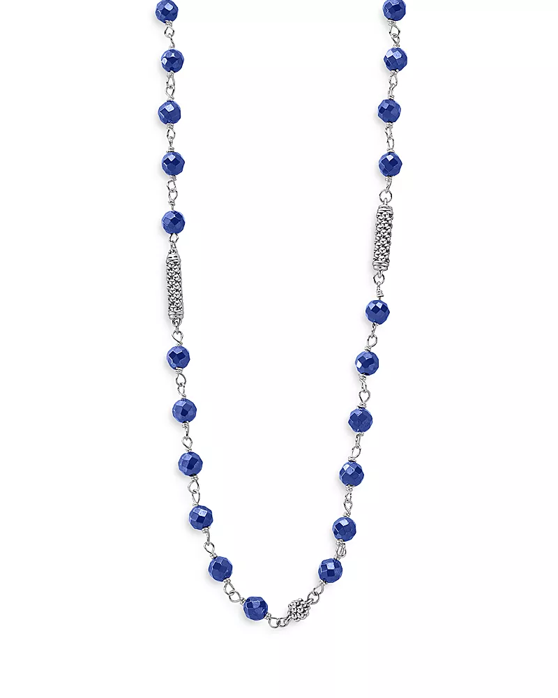 Lagos Sterling Silver Caviar Bead Station Necklace, 16