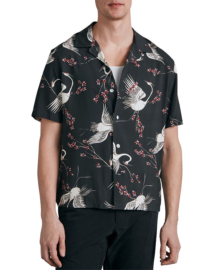 rag & bone - Avery Bird Print Short Sleeve Camp Shirt