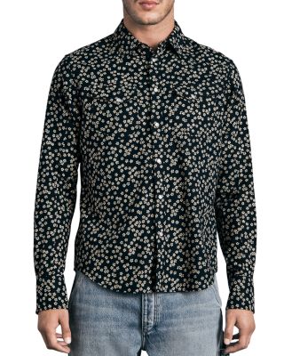 rag & bone Slim Fit Japanese Floral Print Button Front Shirt
