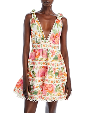 farm rio macaw bloom tie shoulder tiered mini dress brookebaker29 on LTK