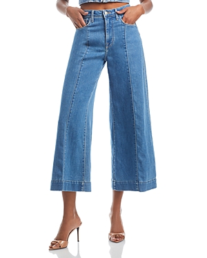 L'Agence Houston High Rise Cropped Wide Leg Jeans in Provo