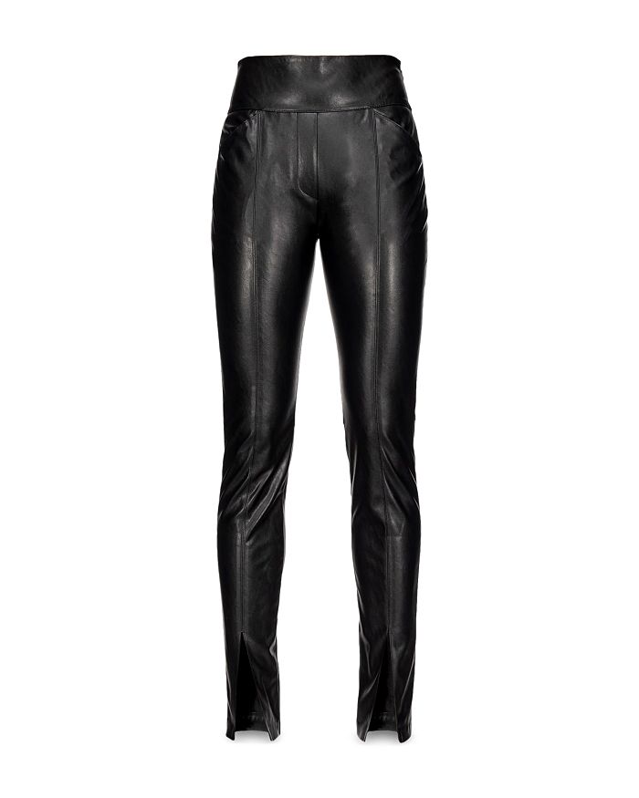 PINKO Faux Leather Skinny Slit Hem Pants | Bloomingdale's