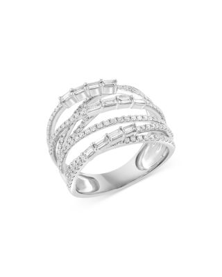 Bloomingdale's Fine Collection - Diamond Crossover Ring in 14K White Gold, 0.90 ct.t.w. - Exclusive