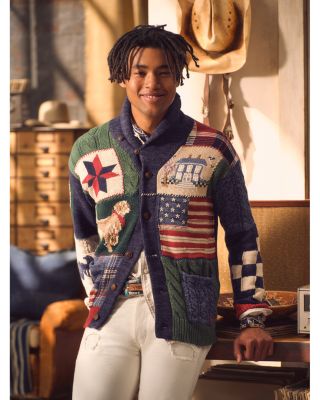 Polo Ralph Lauren Patchwork Cotton-Blend Shawl Cardigan